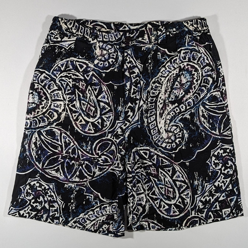 Vintage Henry Grethel Paisley Shorts Men's Size Medium 31/32 AOP Purple